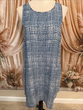 Velvet Heart Navy and White Dot-Pattern Sleeveless Swing Dress